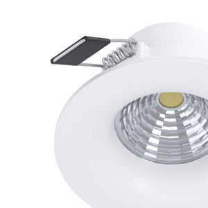 Eglo EU Saliceto White Aluminium LED Neutral White Single Recessed Light, 42 x 88mm
