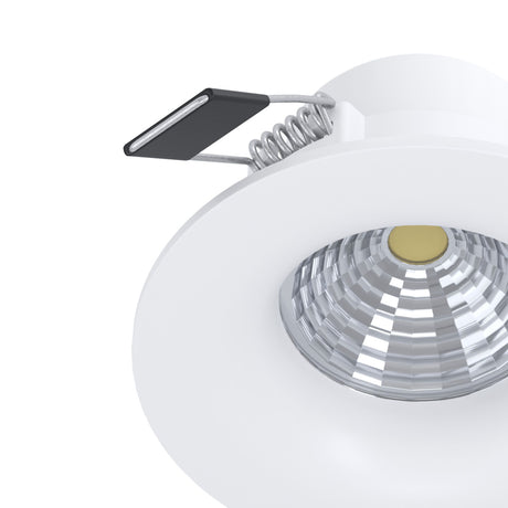 Eglo EU Saliceto White Aluminium LED Neutral White Single Recessed Light, 42 x 88mm