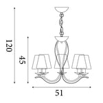 Searchlight Electric Andretti 5Lt Pendant-Antique Brass & Ivory String Fabric 9825-5AB