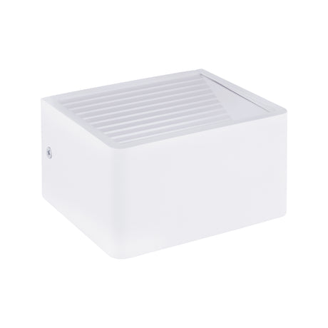 Eglo EU DONINNI?1 Outdoor LED Wall Light – White Aluminium, Integrated LED, Warm White, IP55 Exterior Lighting