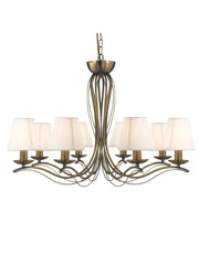 Andretti 8Lt Pendant - Antique Brass & Ivory String Fabric