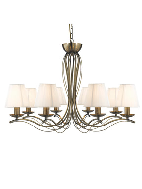 Andretti 8Lt Pendant - Antique Brass & Ivory String Fabric