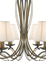 Searchlight Electric Andretti 8Lt Pendant - Antique Brass & Ivory String Fabric 9828-8AB