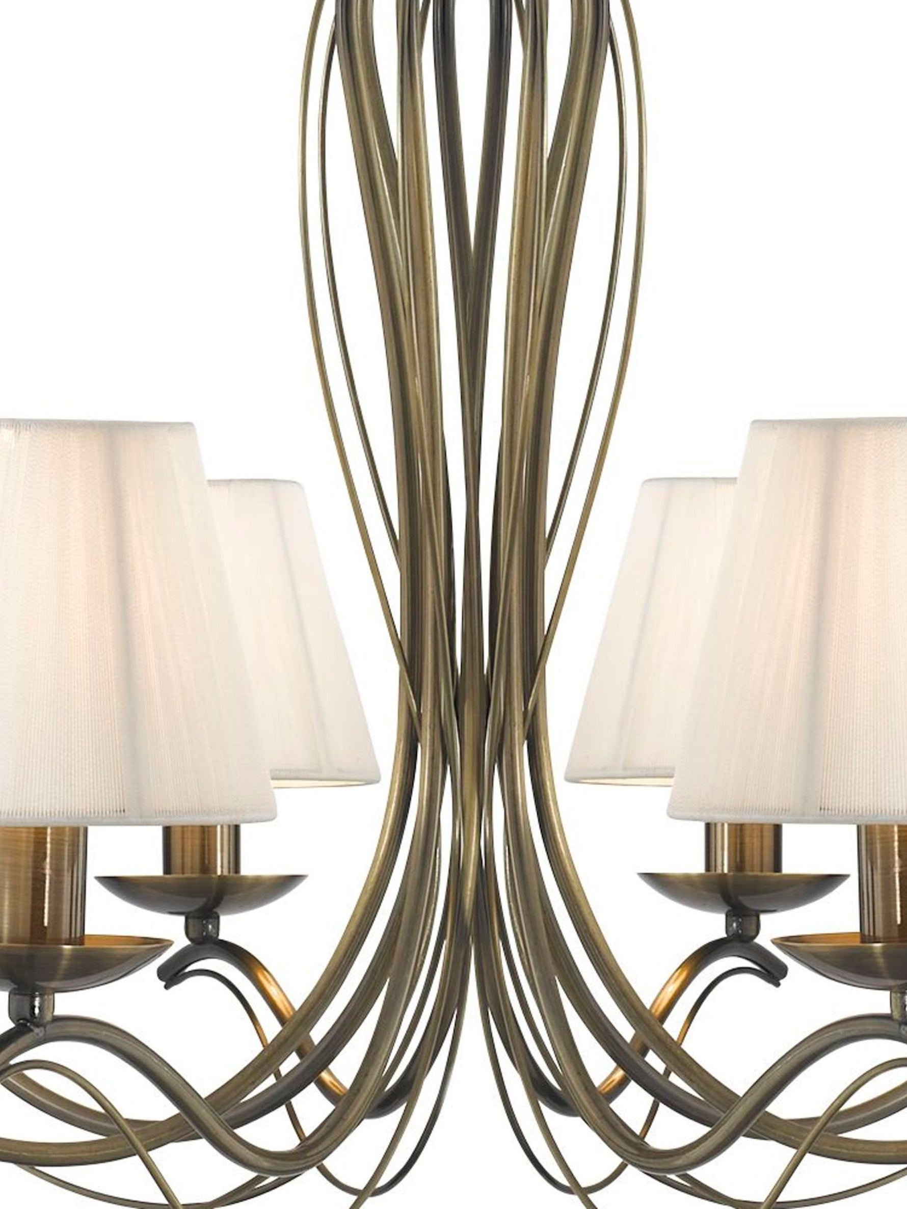 Searchlight Electric Andretti 8Lt Pendant - Antique Brass & Ivory String Fabric 9828-8AB