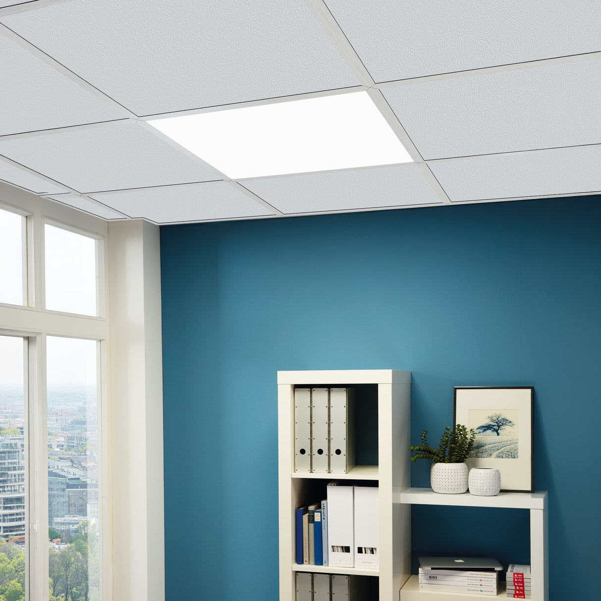 Eglo EU Salobrena-A White Aluminium LED Ceiling Light, 45cm
