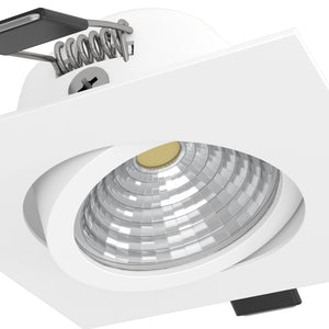 Eglo EU Saliceto White Aluminium LED Warm White Single Recessed Light, 88 x 88mm