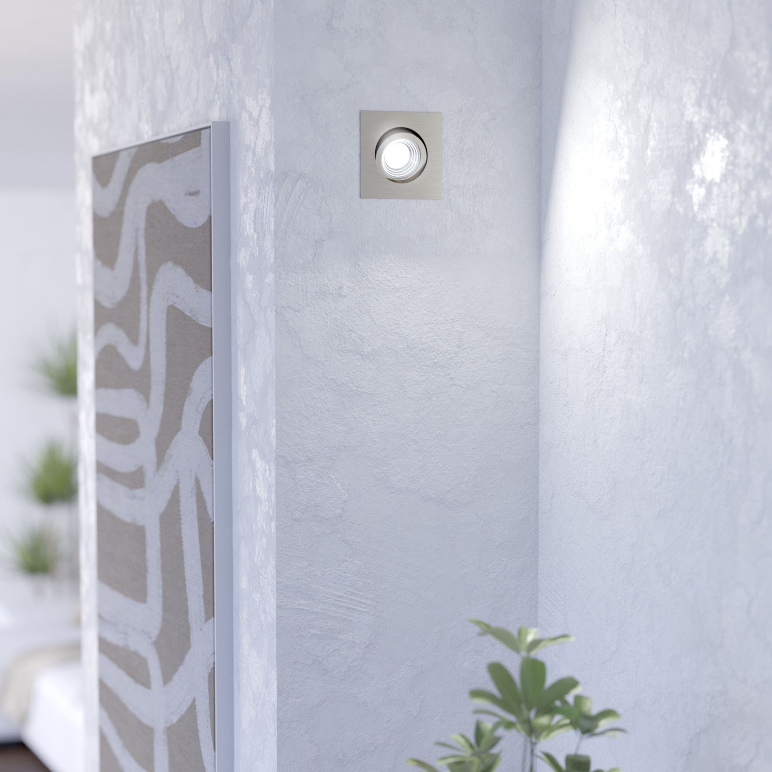Eglo EU Saliceto Satin Nickel Aluminium LED Neutral White Single Recessed Light, 88 x 42mm product image - Endon Lighting from First Light Direct with great prices and fast UK delivery