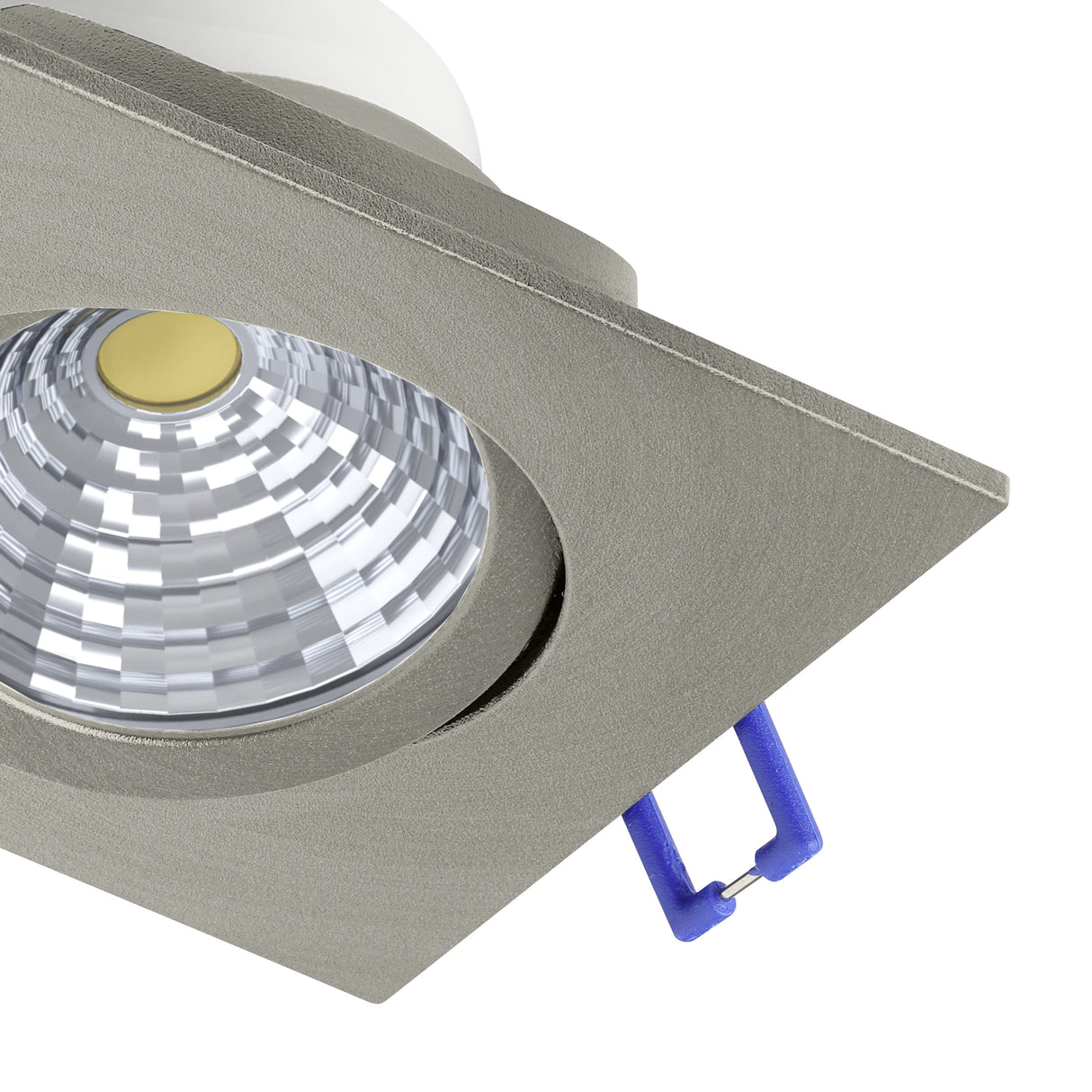 Eglo EU Saliceto Satin Nickel Aluminium LED Warm White Single Recessed Light, 88 x 88mm