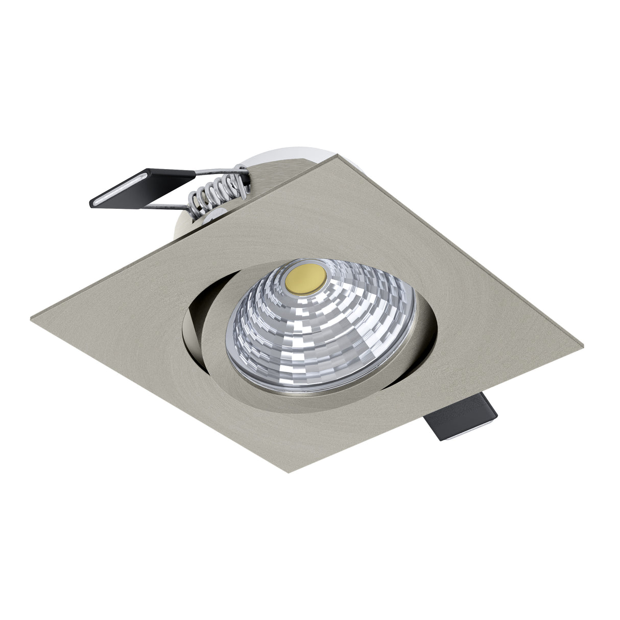 Eglo EU Saliceto Satin Nickel Aluminium LED Warm White Single Recessed Light, 88 x 88mm