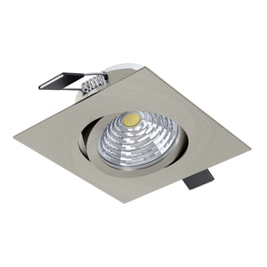 Eglo EU Saliceto Satin Nickel Aluminium LED Warm White Single Recessed Light, 88 x 88mm