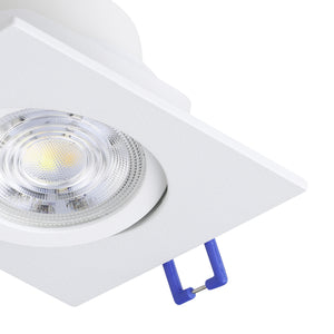 Eglo EU Saliceto White Aluminium LED Neutral White Single Recessed Light, 88 x 88mm