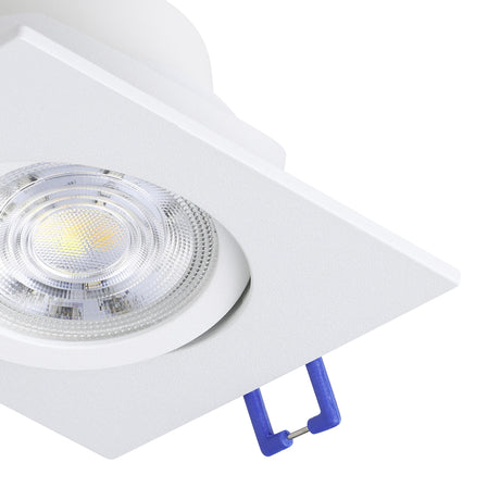 Eglo EU Saliceto White Aluminium LED Neutral White Single Recessed Light, 88 x 88mm