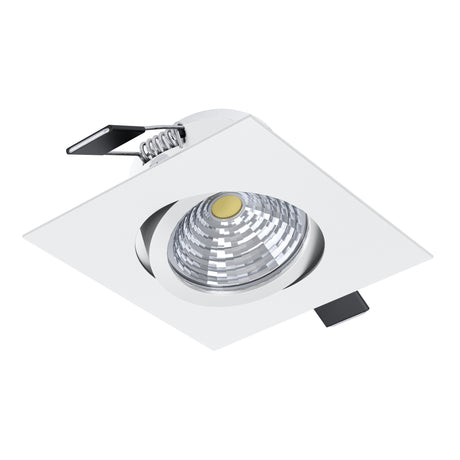 Eglo EU Saliceto White Aluminium LED Neutral White Single Recessed Light, 88 x 88mm