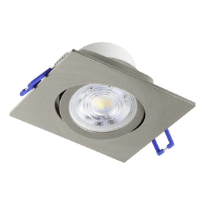 Eglo EU Saliceto Satin Nickel Aluminium LED Neutral White Single Recessed Light, 88 x 88mm