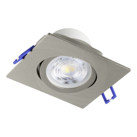 Eglo EU Saliceto Satin Nickel Aluminium LED Neutral White Single Recessed Light, 88 x 88mm