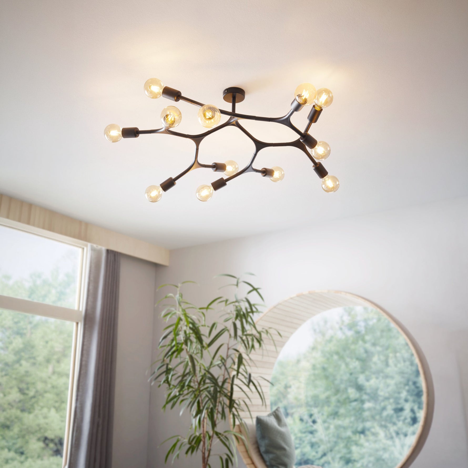 Eglo EU Pollica Black Steel & Glass Modern 2-Light Spotlight product image - Endon Lighting from First Light Direct with great prices and fast UK delivery