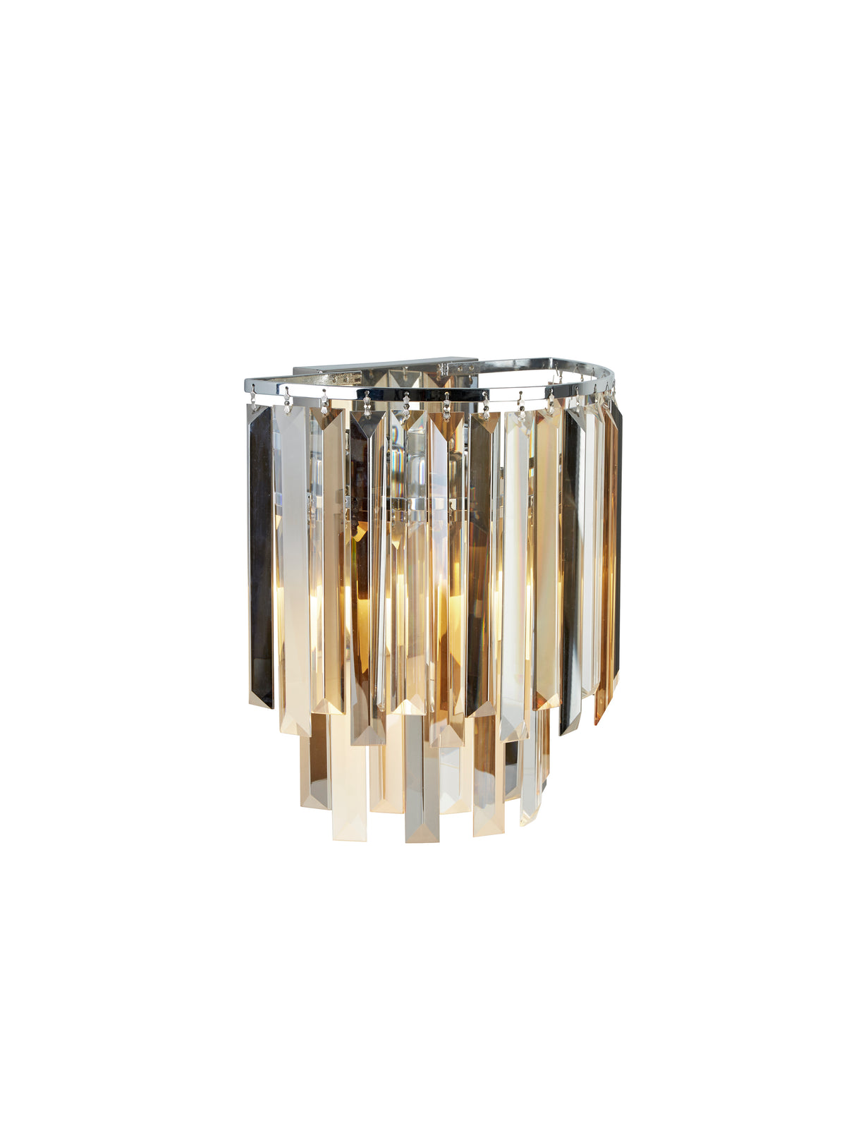 Clarissa 2Lt Wall Light - Chrome & Mixed Glass