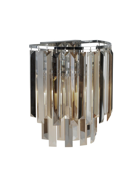 Searchlight Electric Clarissa 2Lt Wall Light - Chrome & Mixed Glass 9832-2CC