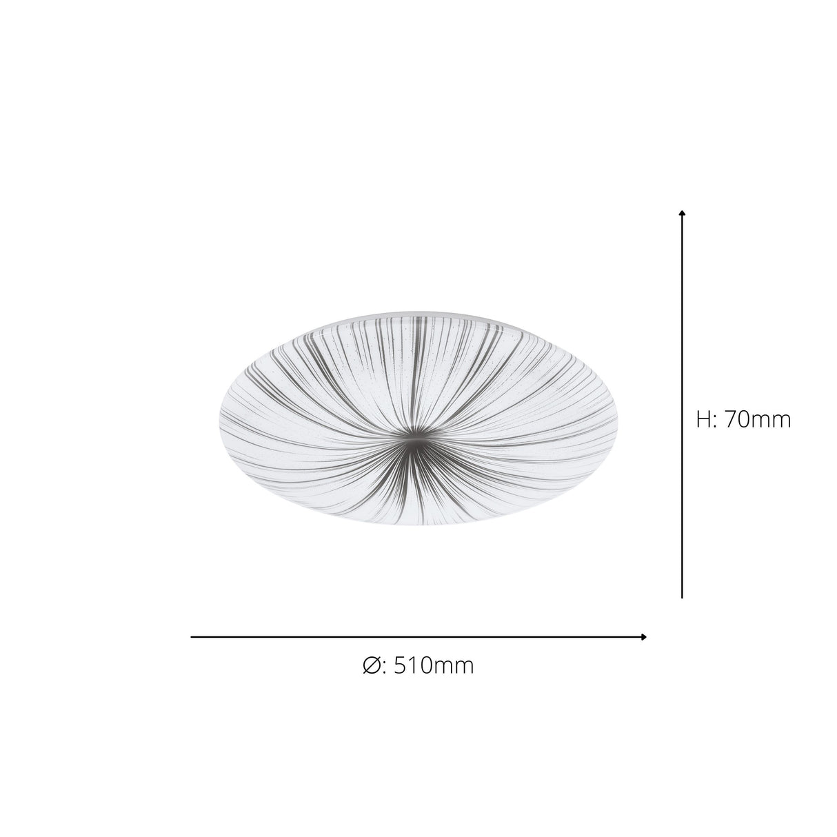 Eglo EU NIEVES LED Wall & Ceiling Light – White & Silver Finish, Integrated LED, Warm White 3000K, 510mm Indoor Light