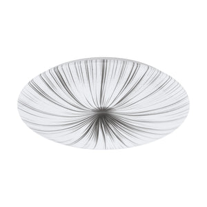 Eglo EU NIEVES LED Wall & Ceiling Light – White & Silver Finish, Integrated LED, Warm White 3000K, 510mm Indoor Light