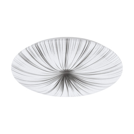 Eglo EU NIEVES LED Wall & Ceiling Light – White & Silver Finish, Integrated LED, Warm White 3000K, 510mm Indoor Light