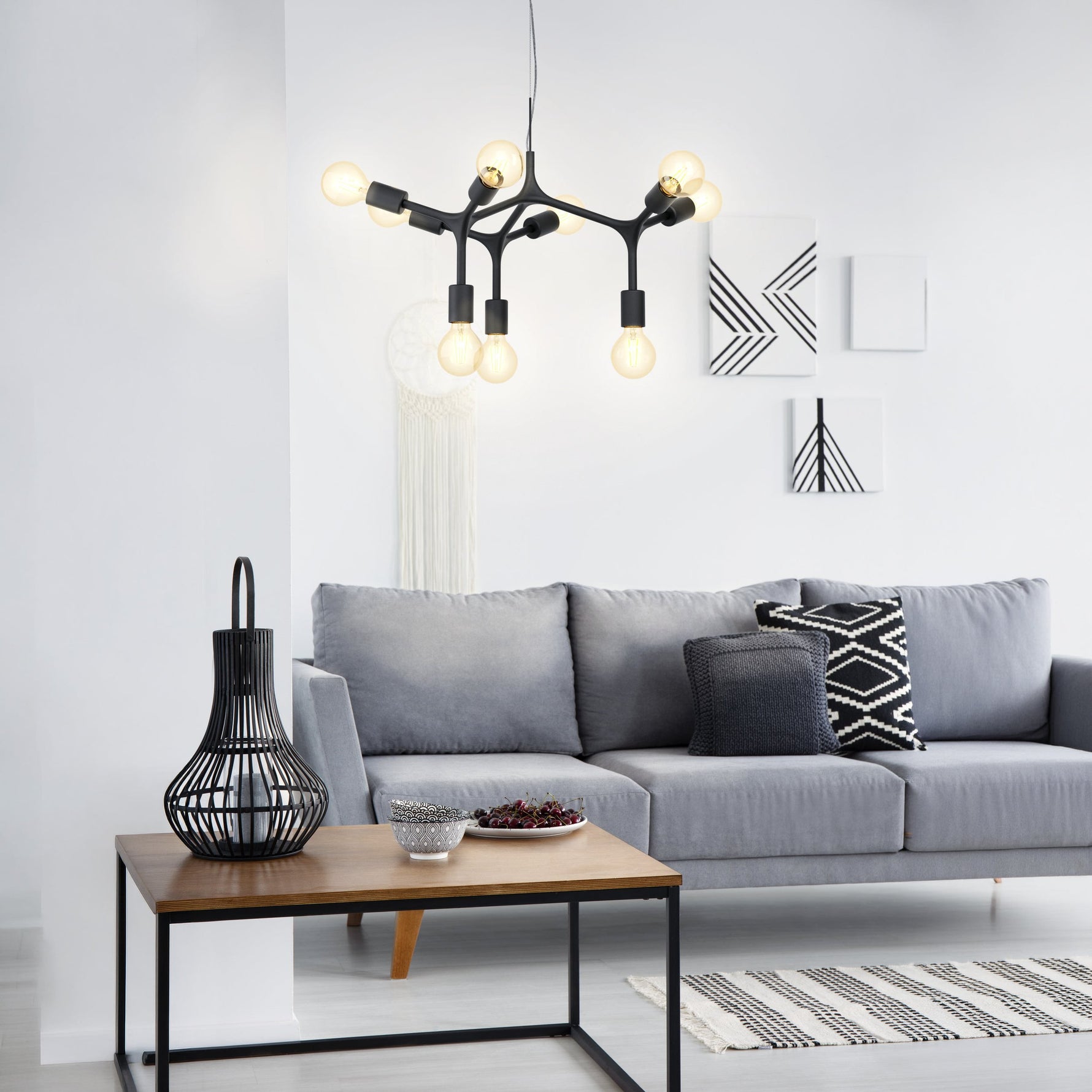 Eglo EU Valcasotto Steel Round LED Ceiling Light with Curved  Accents product image - Endon Lighting from First Light Direct with great prices and fast UK delivery