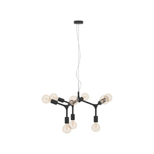 Eglo EU Bocadella Black Steel Vintage Exposed 9-Light Pendant