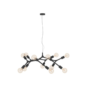 Eglo EU Bocadella Black Steel Vintage Exposed Bulb Pendant