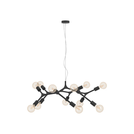Eglo EU Bocadella Black Steel Vintage Exposed Bulb Pendant