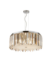 Clarissa 5Lt Drum Pendant Convertible To Semi-Flush - Glass