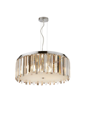 Clarissa 5Lt Drum Pendant Convertible To Semi-Flush - Glass