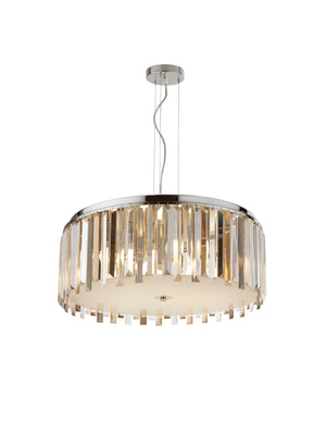Clarissa 5Lt Drum Pendant Convertible To Semi-Flush - Glass