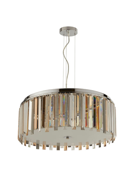 Searchlight Electric Clarissa 5Lt Drum Pendant Convertible To Semi-Flush - Glass 9835-5CC