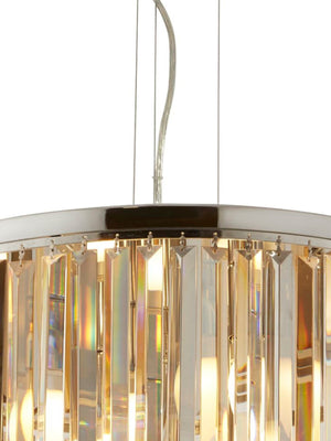 Searchlight Electric Clarissa 5Lt Drum Pendant Convertible To Semi-Flush - Glass 9835-5CC