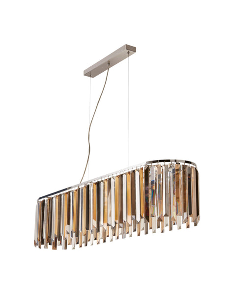 Searchlight Electric Clarissa 8Lt Pendant - Chrome Metal & Mixed Glass 9838-8CC