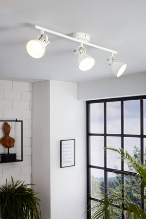 Eglo EU Seras 1 White Metal 3 Light (inclusive) Spot Light, (L) 59.5cm
