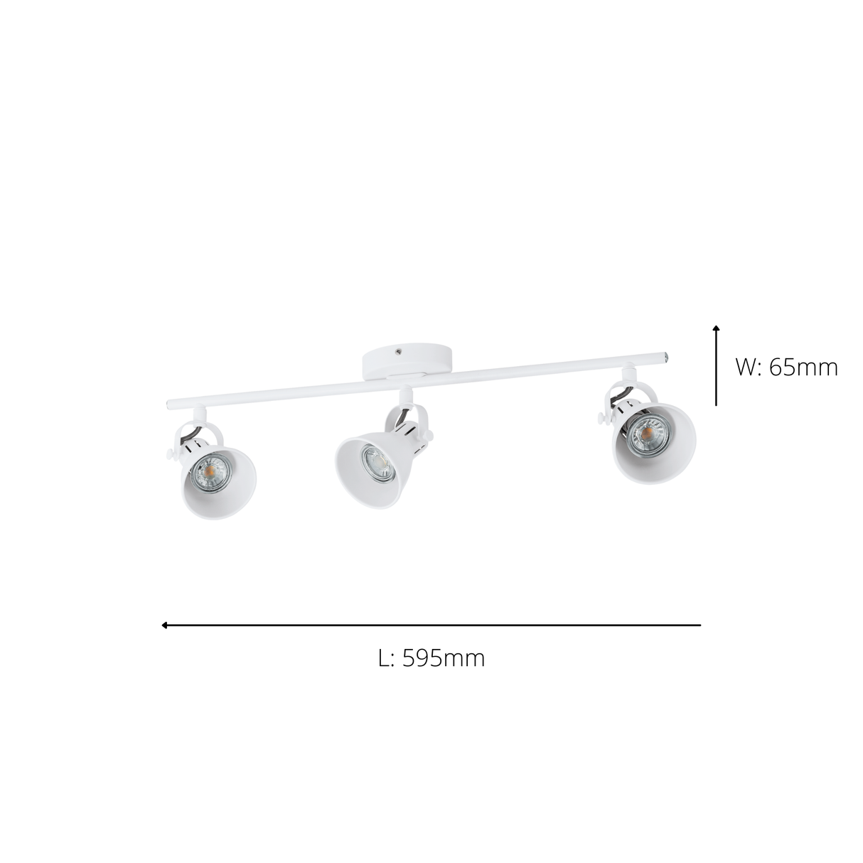 Eglo EU Seras 1 White Metal 3 Light (inclusive) Spot Light, (L) 59.5cm