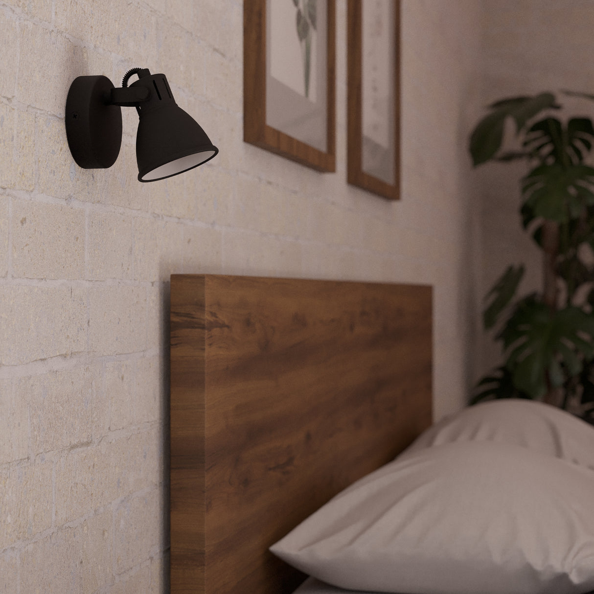 Eglo EU Seras 2 Black Steel Wall Spotlight