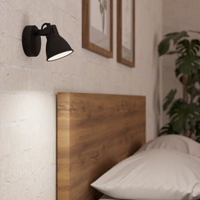 Eglo EU Seras 2 Black Steel Wall Spotlight