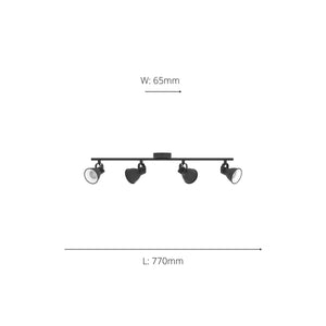 Eglo EU Seras 2 Black Steel 4-Light LED Spotlight