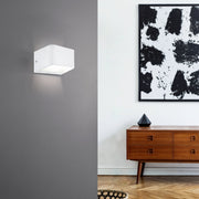Eglo EU SANIA?4 Wall Light – White Aluminium, Integrated LED, Warm White, Modern Indoor Wall Lighting