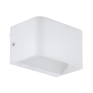 Eglo EU SANIA?4 Wall Light – White Aluminium, Integrated LED, Warm White, Modern Indoor Wall Lighting