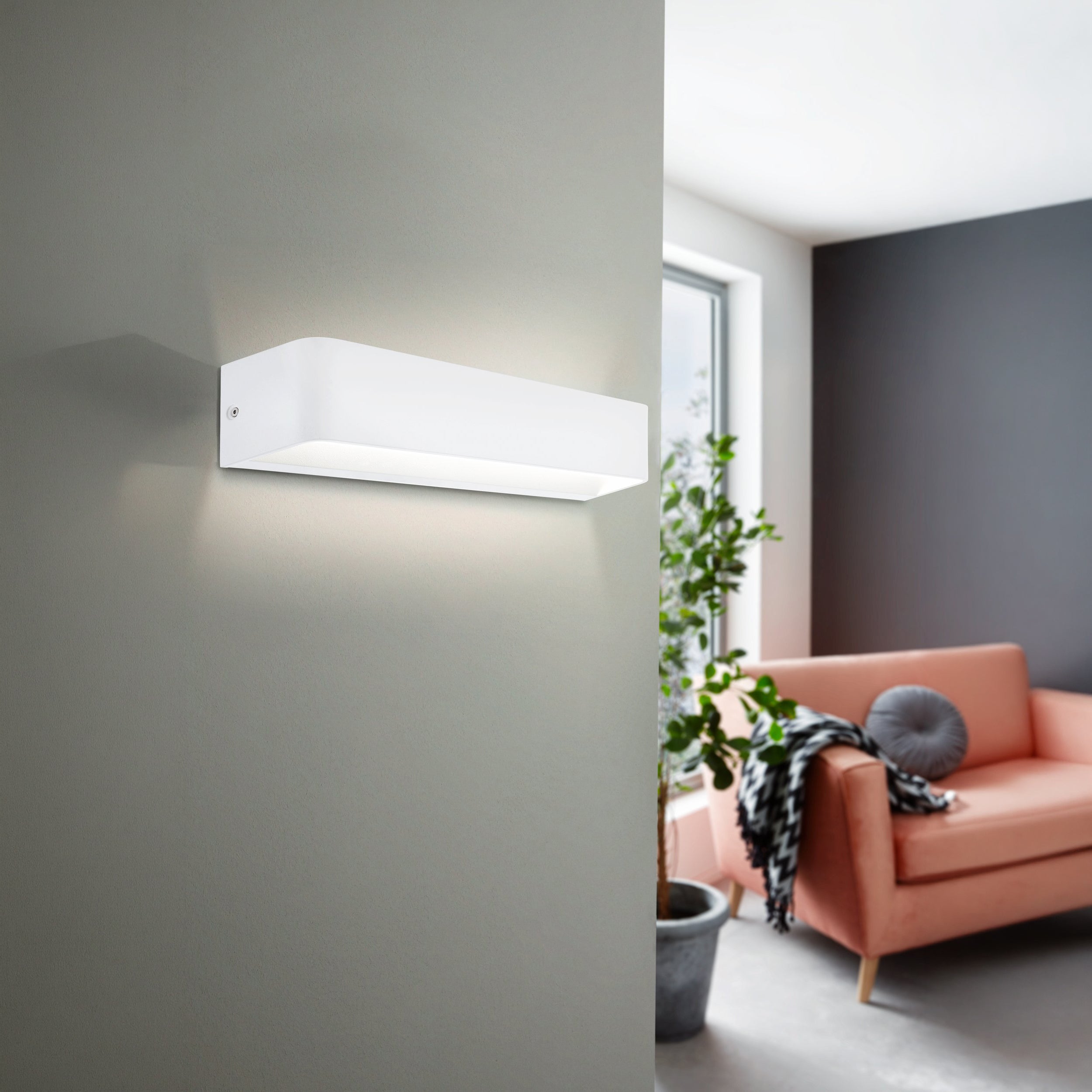Eglo EU Sania 4 LED Satin Nickel Cube Aluminium Wall Light