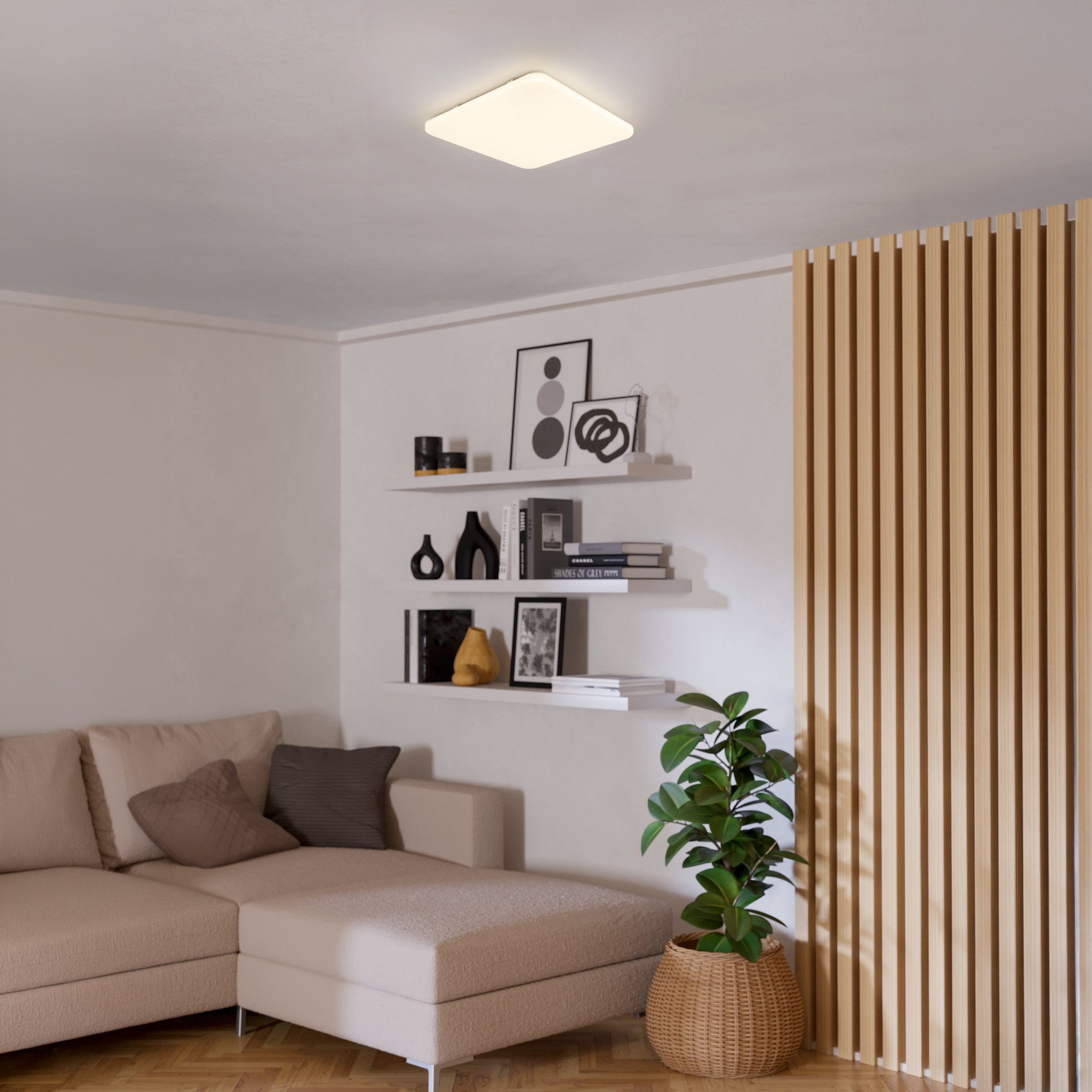 Eglo EU FRANIA LED Wall & Ceiling Light – White Finish, Integrated LED, Warm White 3000K, 530mm Indoor Light
 