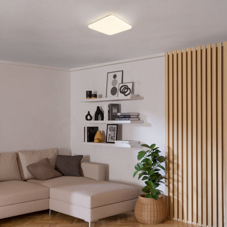 Eglo EU FRANIA LED Wall & Ceiling Light – White Finish, Integrated LED, Warm White 3000K, 530mm Indoor Light
 