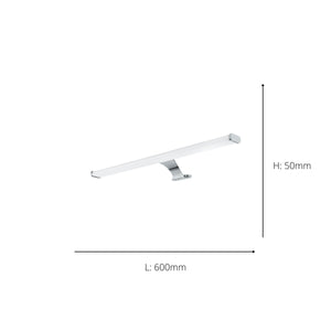 Eglo EU VINCHIO LED Bathroom Mirror Light – 600mm Chrome, Warm White, IP44