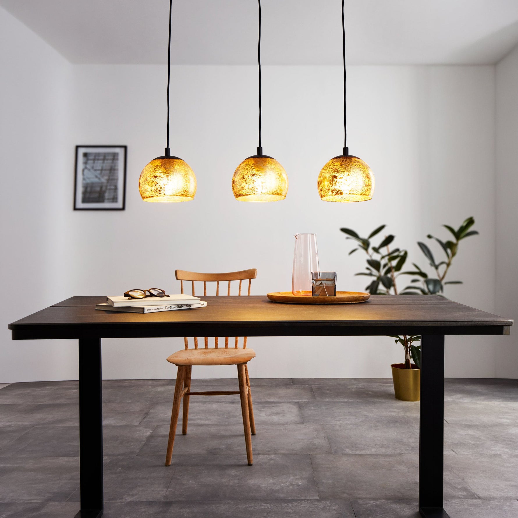 Eglo EU Venezuela Gold Steel Wire 3-Light Pendant