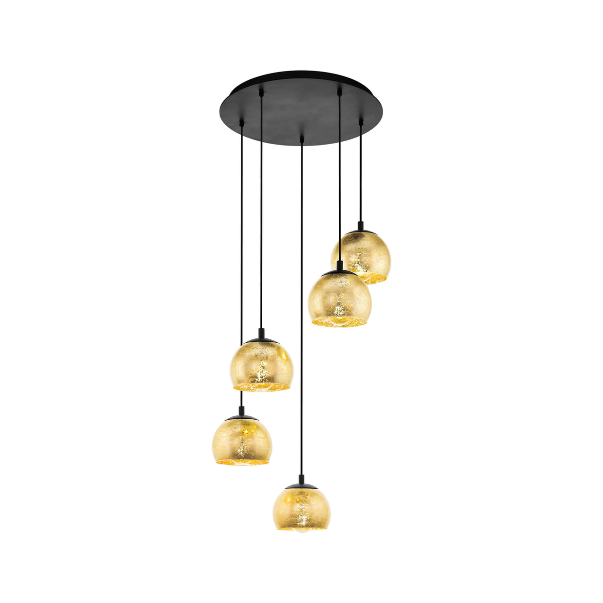 Eglo EU Albaraccin Gold Coloured & Steel Modern Clustered 5 Light Pendant