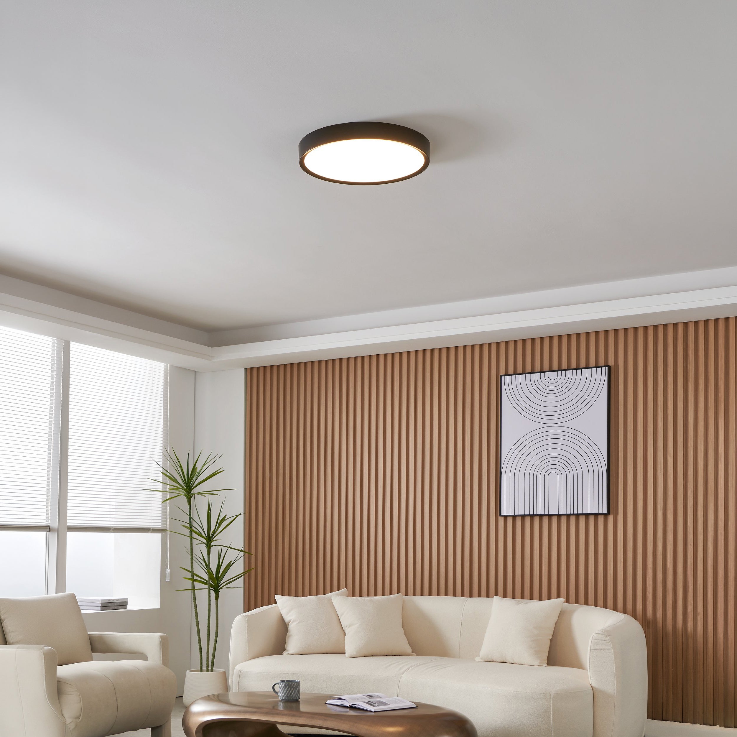 Eglo EU Salobrena-Z White Aluminium LED Smart Control Ceiling Light, 45cm product image - Endon Lighting from First Light Direct with great prices and fast UK delivery