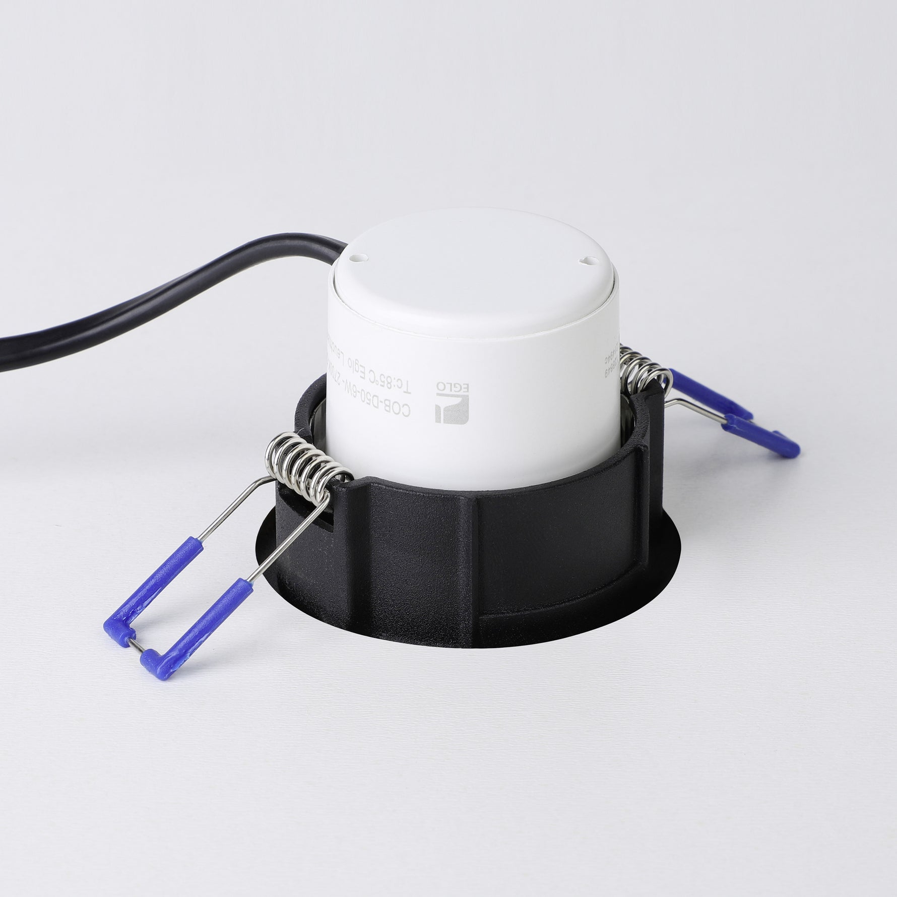 Eglo EU Saliceto Black Aluminium LED Warm White Single Recessed Light, 88 x 56 mm product image - Endon Lighting from First Light Direct with great prices and fast UK delivery
